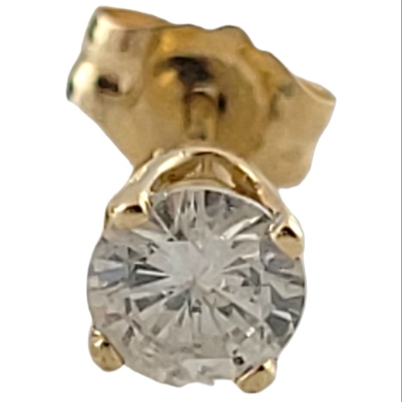 14K Yellow Gold Single Diamond Stud #15899